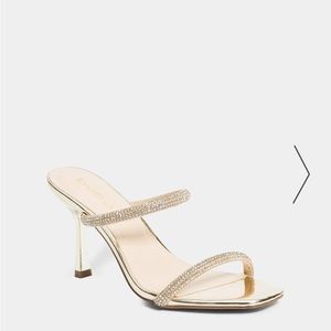 Bebe Camilah Gold Heel sandals Sz 8
